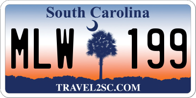 SC license plate MLW199