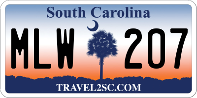 SC license plate MLW207
