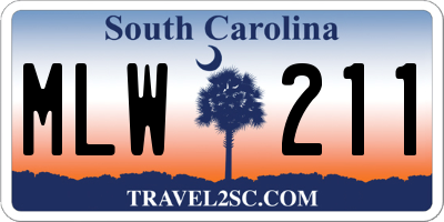 SC license plate MLW211