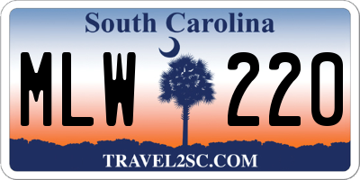 SC license plate MLW220