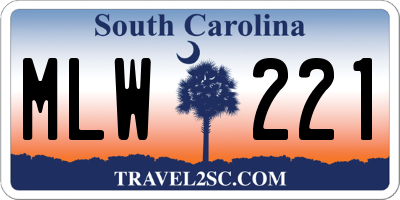 SC license plate MLW221