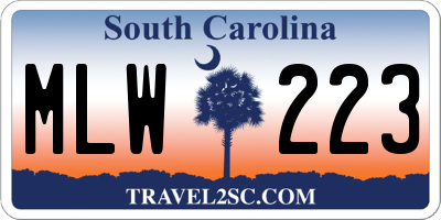 SC license plate MLW223