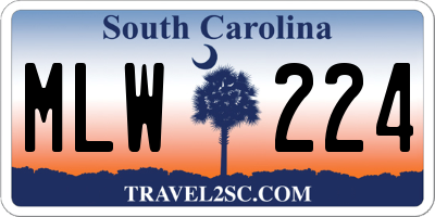 SC license plate MLW224