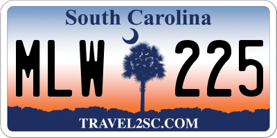 SC license plate MLW225
