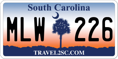SC license plate MLW226