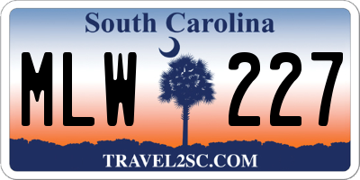 SC license plate MLW227