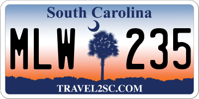 SC license plate MLW235