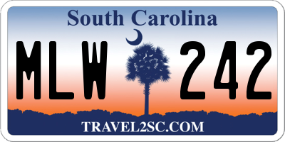 SC license plate MLW242