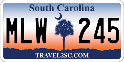 SC license plate MLW245