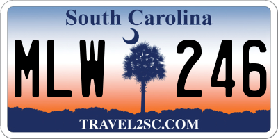 SC license plate MLW246