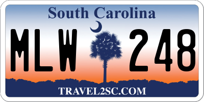 SC license plate MLW248