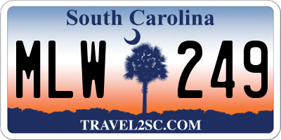 SC license plate MLW249