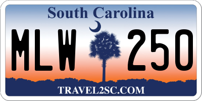 SC license plate MLW250