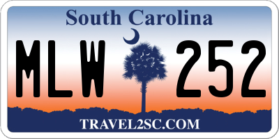 SC license plate MLW252