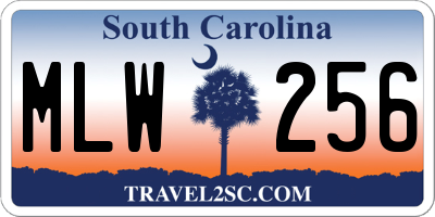 SC license plate MLW256