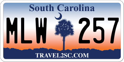 SC license plate MLW257