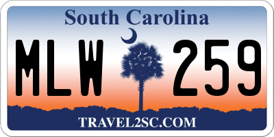 SC license plate MLW259