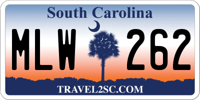 SC license plate MLW262