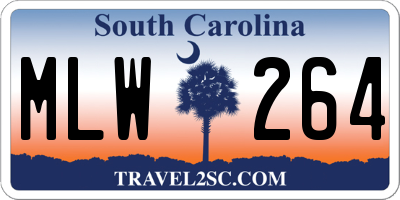 SC license plate MLW264