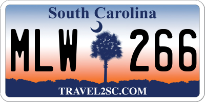 SC license plate MLW266