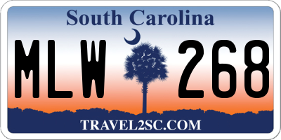 SC license plate MLW268