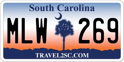SC license plate MLW269