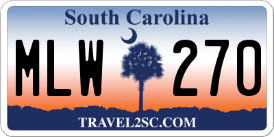 SC license plate MLW270