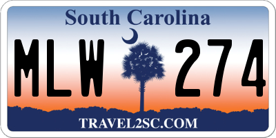 SC license plate MLW274