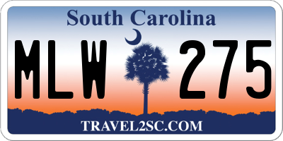 SC license plate MLW275