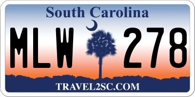 SC license plate MLW278