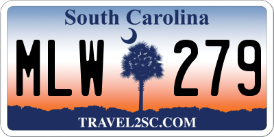 SC license plate MLW279