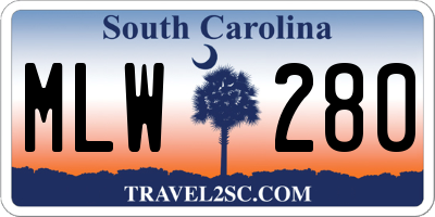 SC license plate MLW280