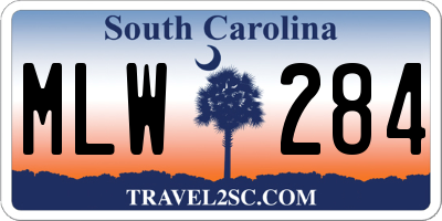 SC license plate MLW284