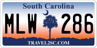 SC license plate MLW286