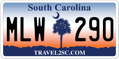 SC license plate MLW290