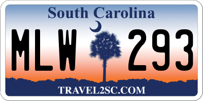 SC license plate MLW293