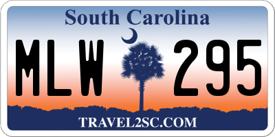 SC license plate MLW295