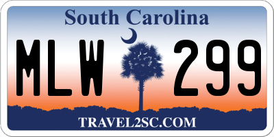 SC license plate MLW299