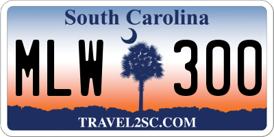 SC license plate MLW300