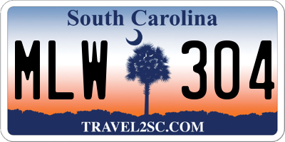 SC license plate MLW304