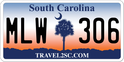 SC license plate MLW306