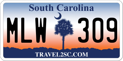 SC license plate MLW309
