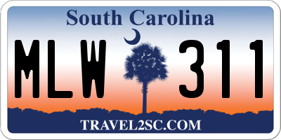 SC license plate MLW311