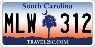 SC license plate MLW312