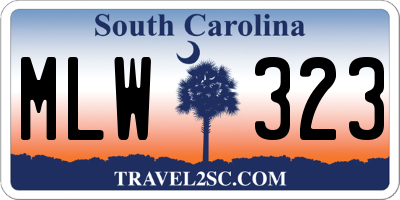 SC license plate MLW323