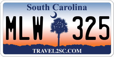 SC license plate MLW325