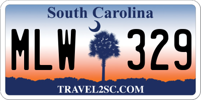 SC license plate MLW329