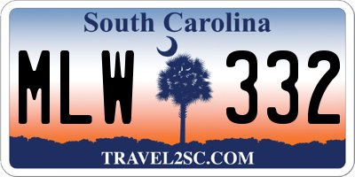 SC license plate MLW332