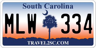 SC license plate MLW334