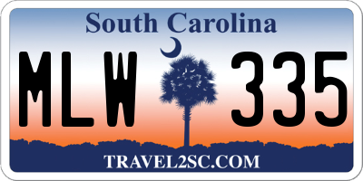 SC license plate MLW335